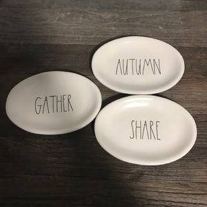Rae Dunn Autumn Share Gather Oval Plates Set of 3